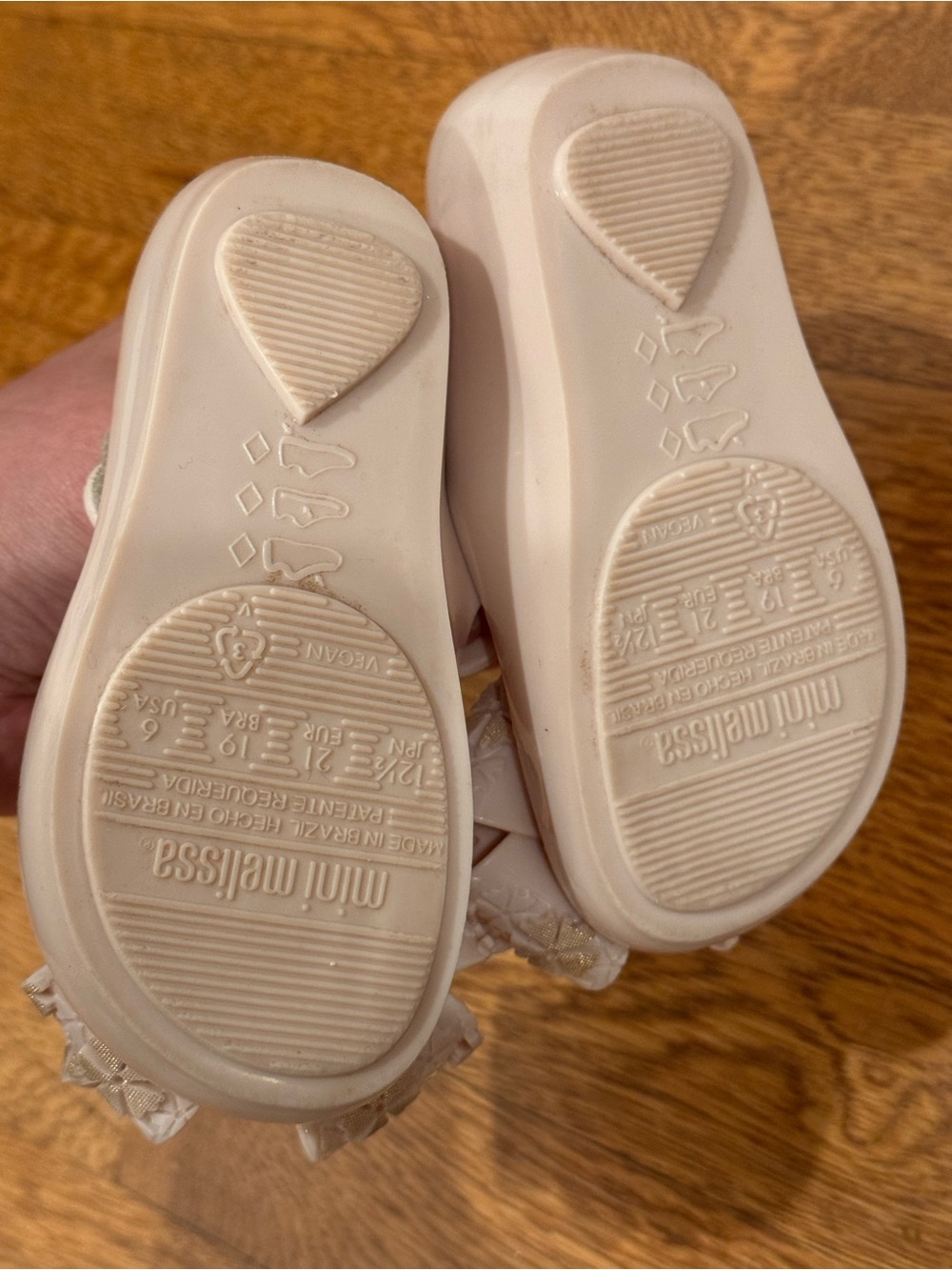 Melissa Kids Blush Pink Jelly Bow Ballet Flats size toddler 6C - Like new! - Picture 5 of 11